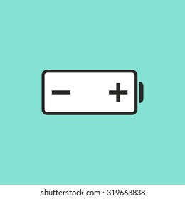 Battery  icon on green background. Vector illustration.