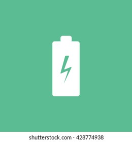 Battery Icon On Green Background