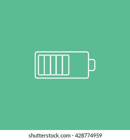 Battery Icon On Green Background