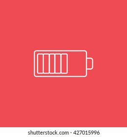 Battery Icon On Red Background