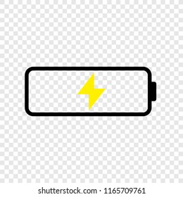 Battery icon on transparent background
