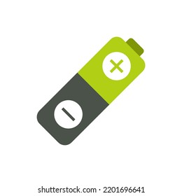 icono de batería en fondo blanco, ilustración vectorial