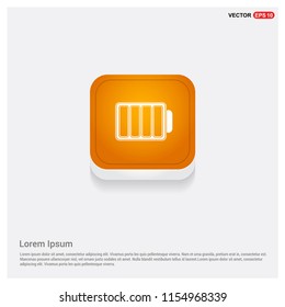 Battery Icon Orange Abstract Web Button - Free vector icon