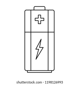 Battery icon. Outline illustration of battery vector icon for web design isolated on white background