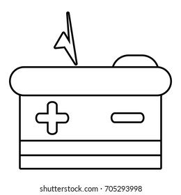 Battery icon. Outline illustration of battery vector icon for web