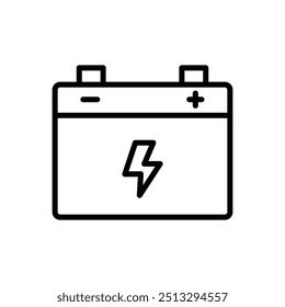 battery icon. Outline style design isolated on white background