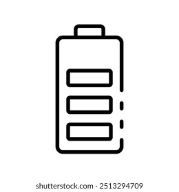 battery icon. Outline style design isolated on white background