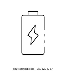 battery icon. Outline style design isolated on white background