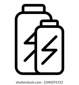 Vector de contorno de icono de la batería. Carga energética. Nivel de teléfono