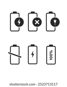 Battery Icon Pack vector energy symbol stock illustration