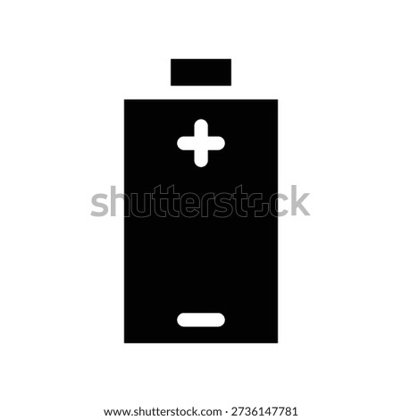 Battery icon with plus and minus sign solid icon vector design good for web or mobile app