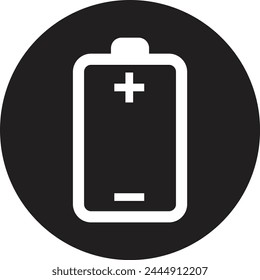 Battery icon with plus minus signs isolated on white background . Vector illustration