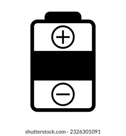 Battery icon with plus and negative mark. Vector.