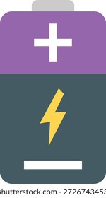 Icono de la batería con el signo del plus y el relámpago en el fondo blanco
