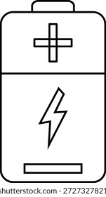 Icono de la batería con signo más y símbolo del rayo en blanco