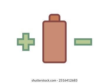 Battery icon with positive and negative pole