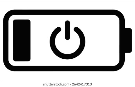 Battery icon with power button symbol