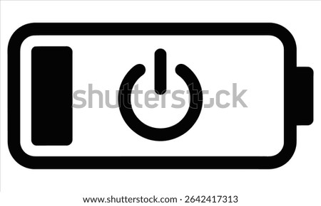 Battery icon with power button symbol