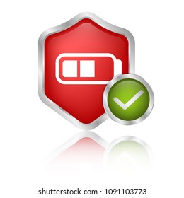 battery icon and protective shield