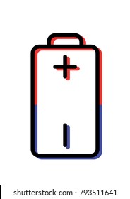 Battery icon red blue black