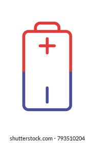 Battery icon red blue vector illustration isolated