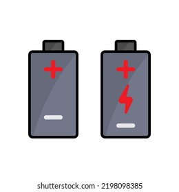 Battery icon. Icon related to electronic, technology. Lineal color icon style, colored. Simple design editable