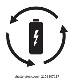 Battery icon, renewable energy vector illustration on white background