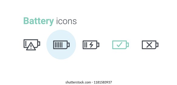 Battery icon set