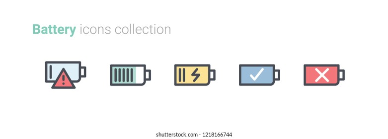 Battery icon set