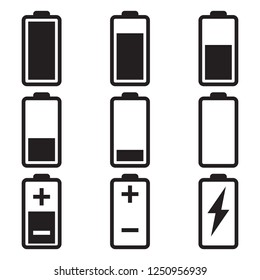 Battery icon set