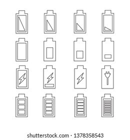 Battery icon set