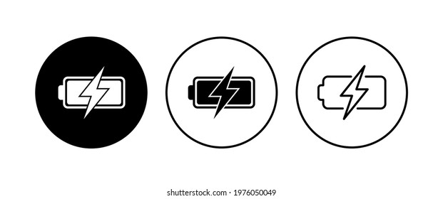 Battery icon set. battery charge level. battery Charging icon