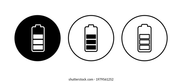 Conjunto de iconos de la batería. nivel de carga de la batería. icono de carga de batería