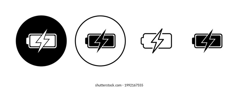 Battery icon set. battery charge level. battery Charging icon