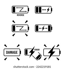 Akkusymbol-Set .Set of battery charge level Indicators symbol design vector grafik.