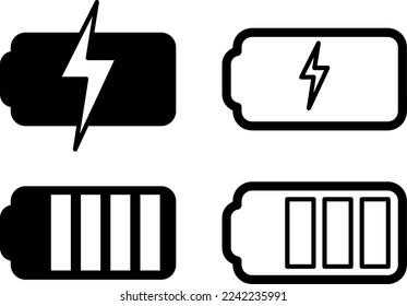 Conjunto de iconos de la batería. nivel de carga de la batería. ilustración de icono de carga de batería en fondo blanco..eps
