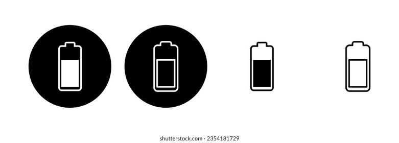 Battery icon set. battery charge level. battery charging icon