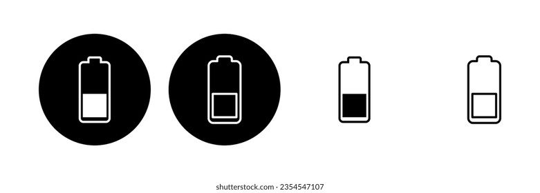Battery icon set. battery charge level. battery charging icon
