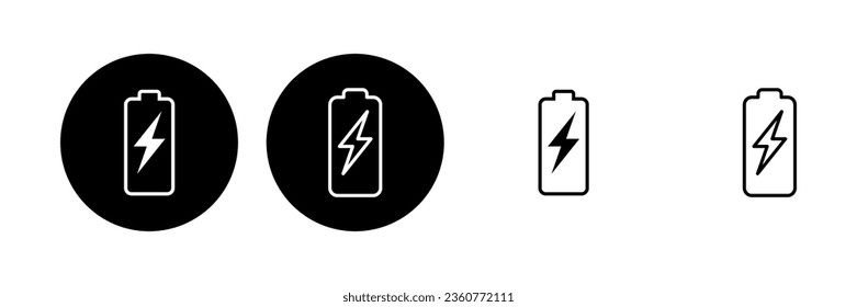 Battery icon set. battery charge level. battery charging icon