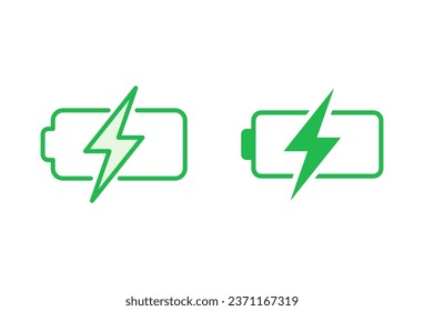Battery icon set. battery charge level. battery charging icon