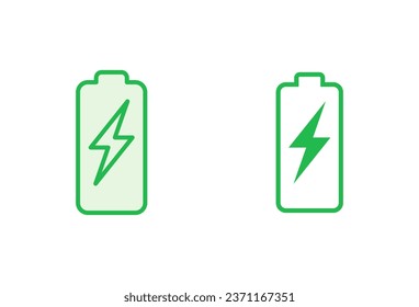 Battery icon set. battery charge level. battery charging icon