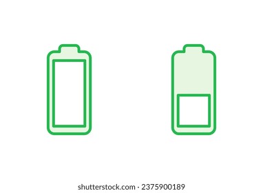 Battery icon set. battery charge level. battery charging icon