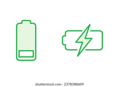 Battery icon set. battery charge level. battery charging icon