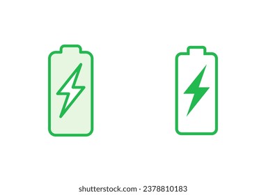 Battery icon set. battery charge level. battery charging icon