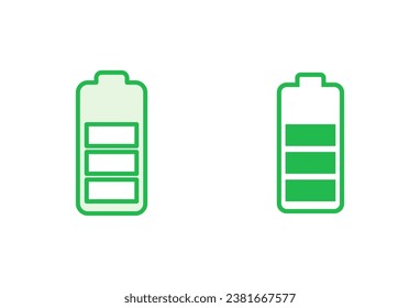 Battery icon set. battery charge level. battery charging icon