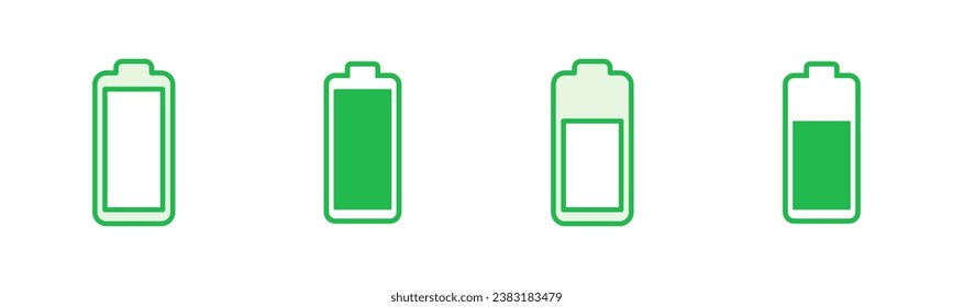 Battery icon set. battery charge level. battery charging icon