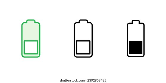 Battery icon set. battery charge level. battery charging icon