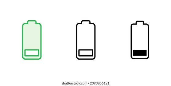 Battery icon set. battery charge level. battery charging icon
