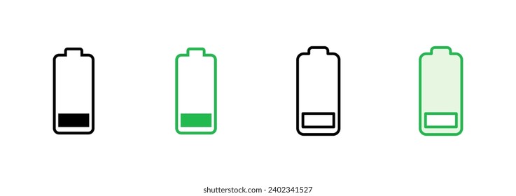 Battery icon set. battery charge level. battery charging icon