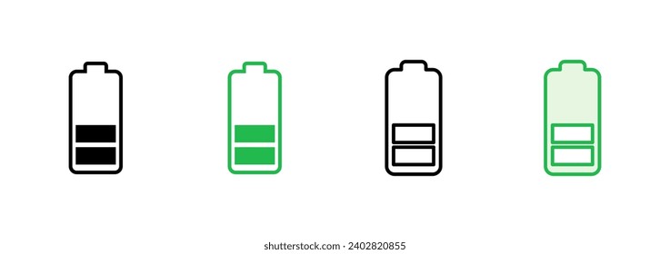 Battery icon set. battery charge level. battery charging icon